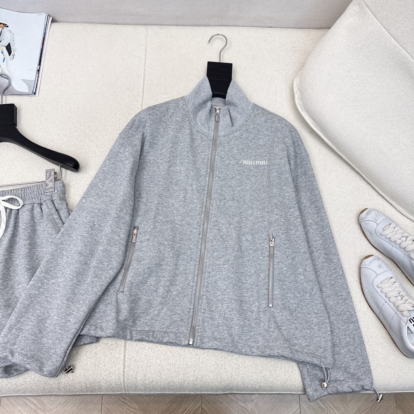 Miumiu 2026 Set Gray Cotton Polyester