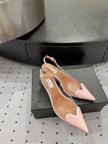 Alaila Le CÅ“ur Slingbacks 60mm In Light Pink Glossy Lambskin 954823