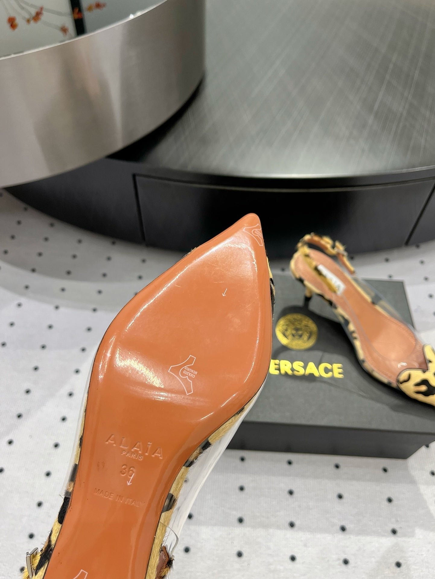 Alaila Le CÅ“ur Slingbacks 60mm In Light Yellow Glossy Lambskin 954831
