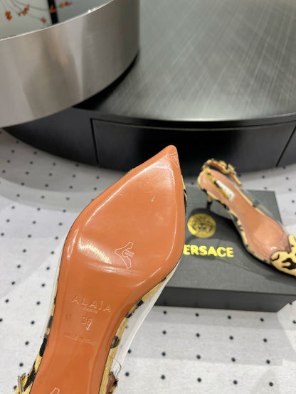 Alaila Le CÅ“ur Slingbacks 60mm In Light Yellow Glossy Lambskin 954831