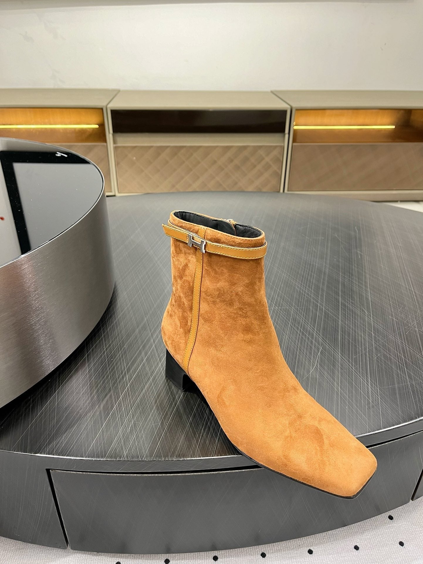 HM Hommage Ankle Boot 50mm Brown Orange Suede 954737