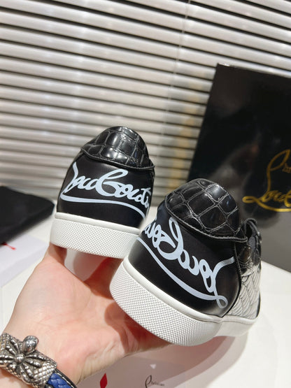 CL Rantulow Orlato Sneakers with logo Black Alligator embossed calf leather 242412