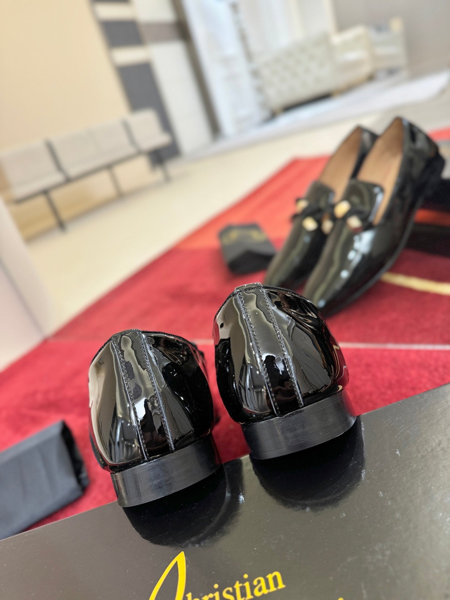 Christian Louboutin Dandydeco Velvet Loafer Patent Leather 863841