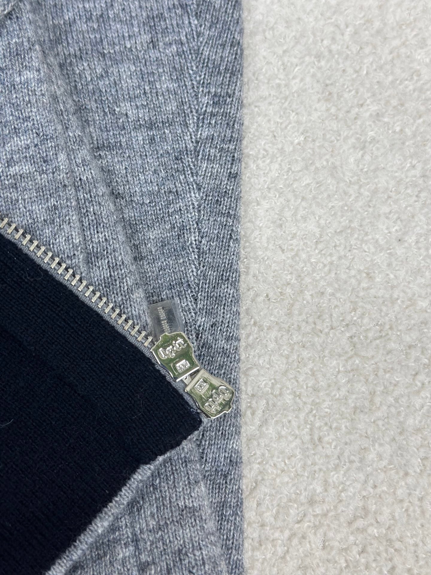Miumiu 2026 Hooded Knit Cardigan Grey Cashmere