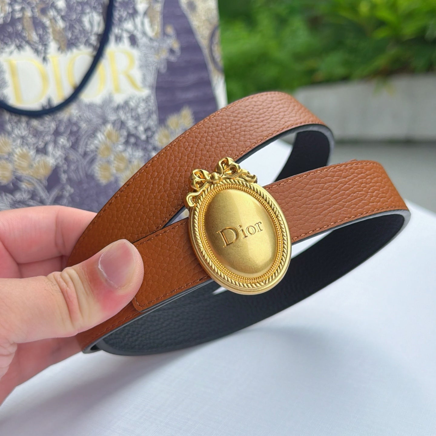 Dior Médaillon Belt 25mm Two-tone Calfskin 210914