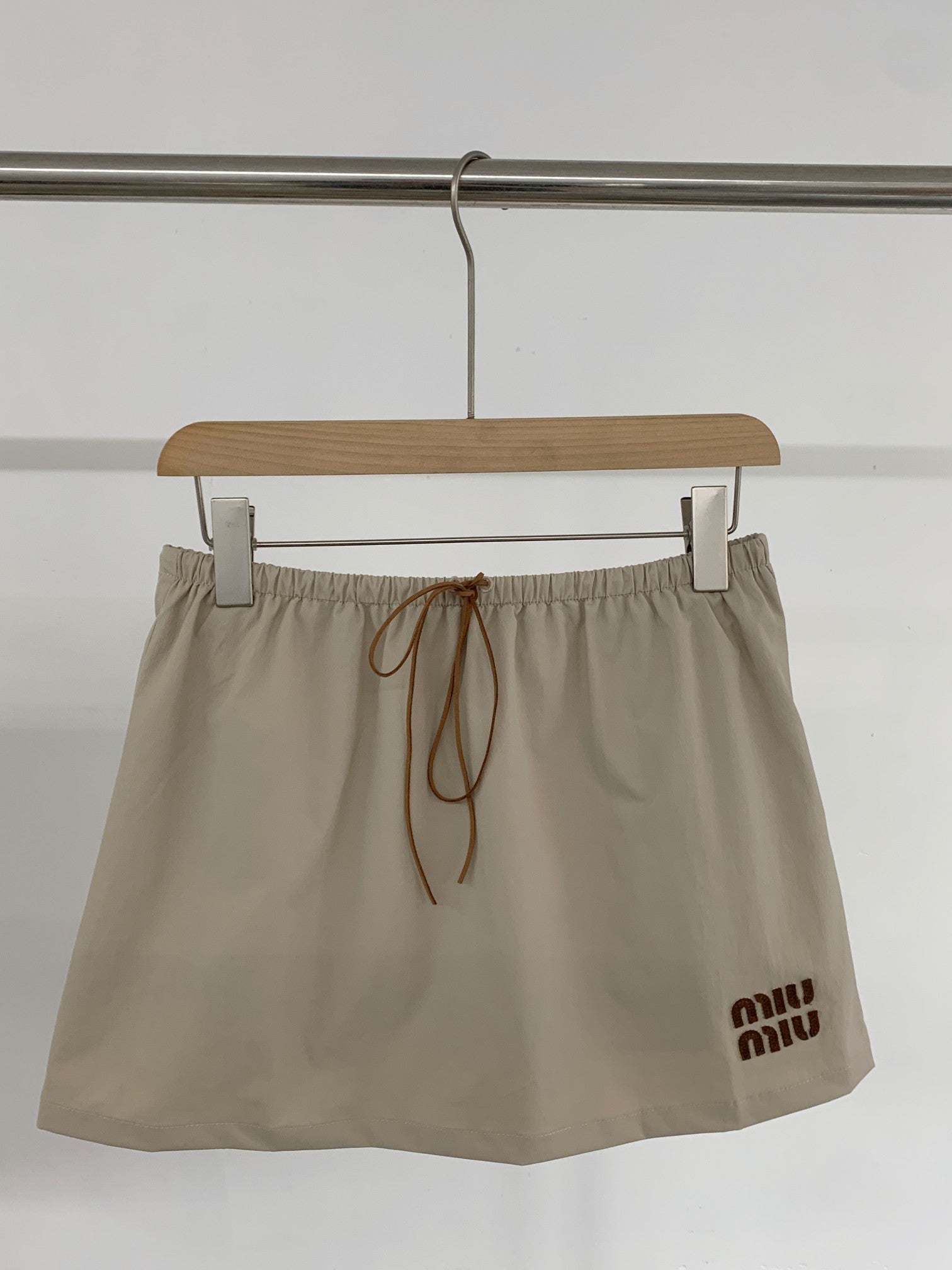 MiuMiu 2026 Vest Shirt And Skirt Set Brown Cotton 638848