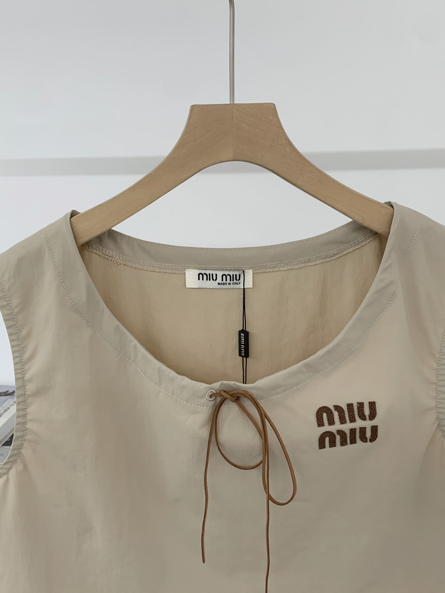 MiuMiu 2026 Vest Shirt And Skirt Set Brown Cotton 638848