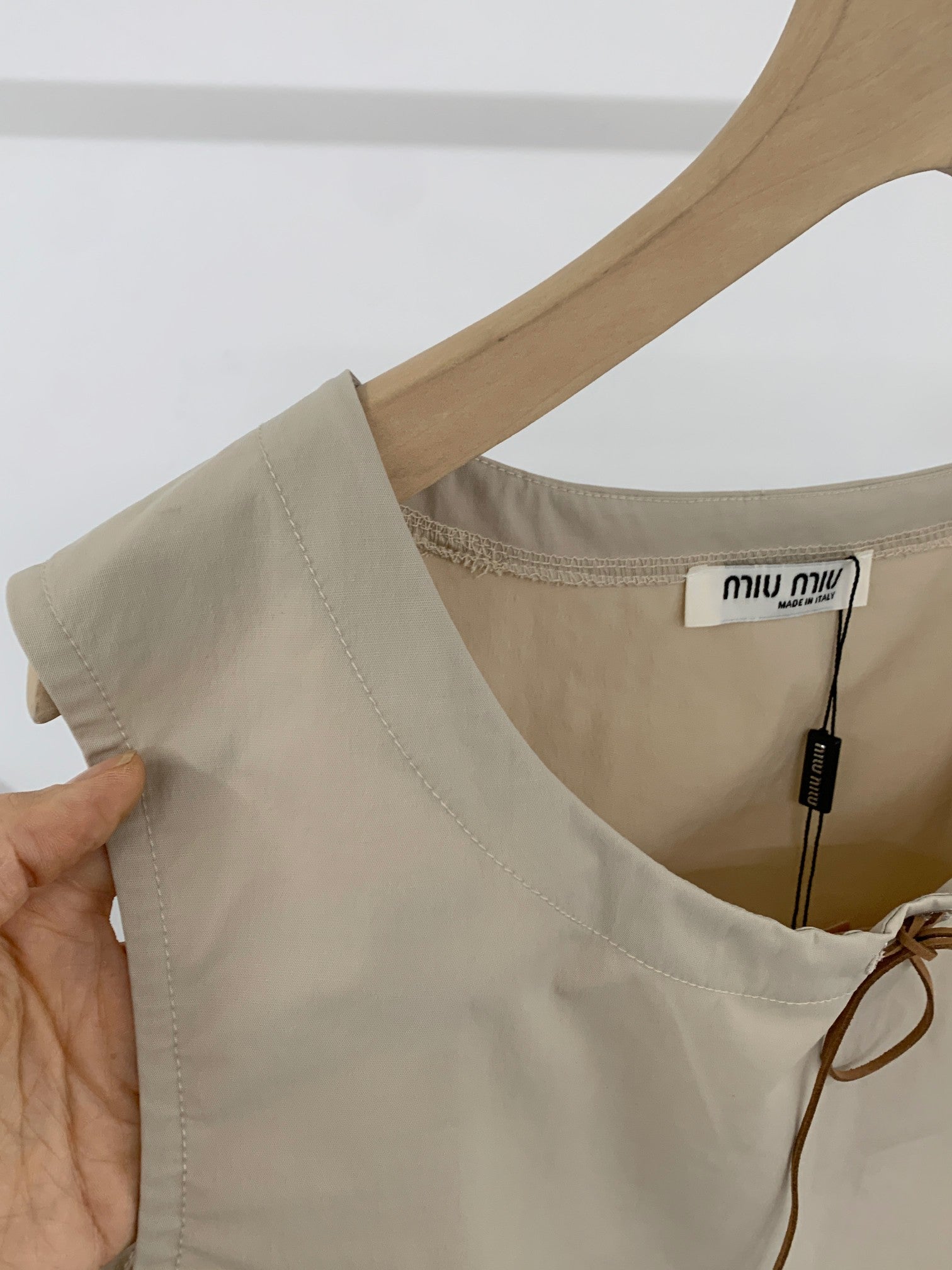 MiuMiu 2026 Vest Shirt And Skirt Set Brown Cotton 638848