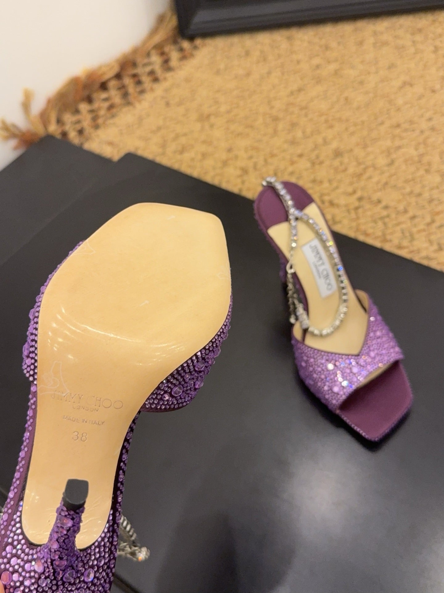 Jimmy 26s Platform Sandal 100 Purple Leather Diamond 602333