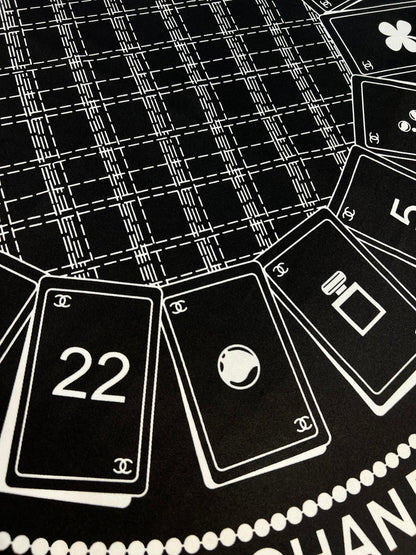 CC Square Scarf 90 CM In Black Mix White Silk 288728