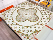 LV Double Sided Scarf 90 White Yellow Mulberry Silk 168827
