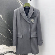 Gucci Suit Jacket Gray Polyester Fiber