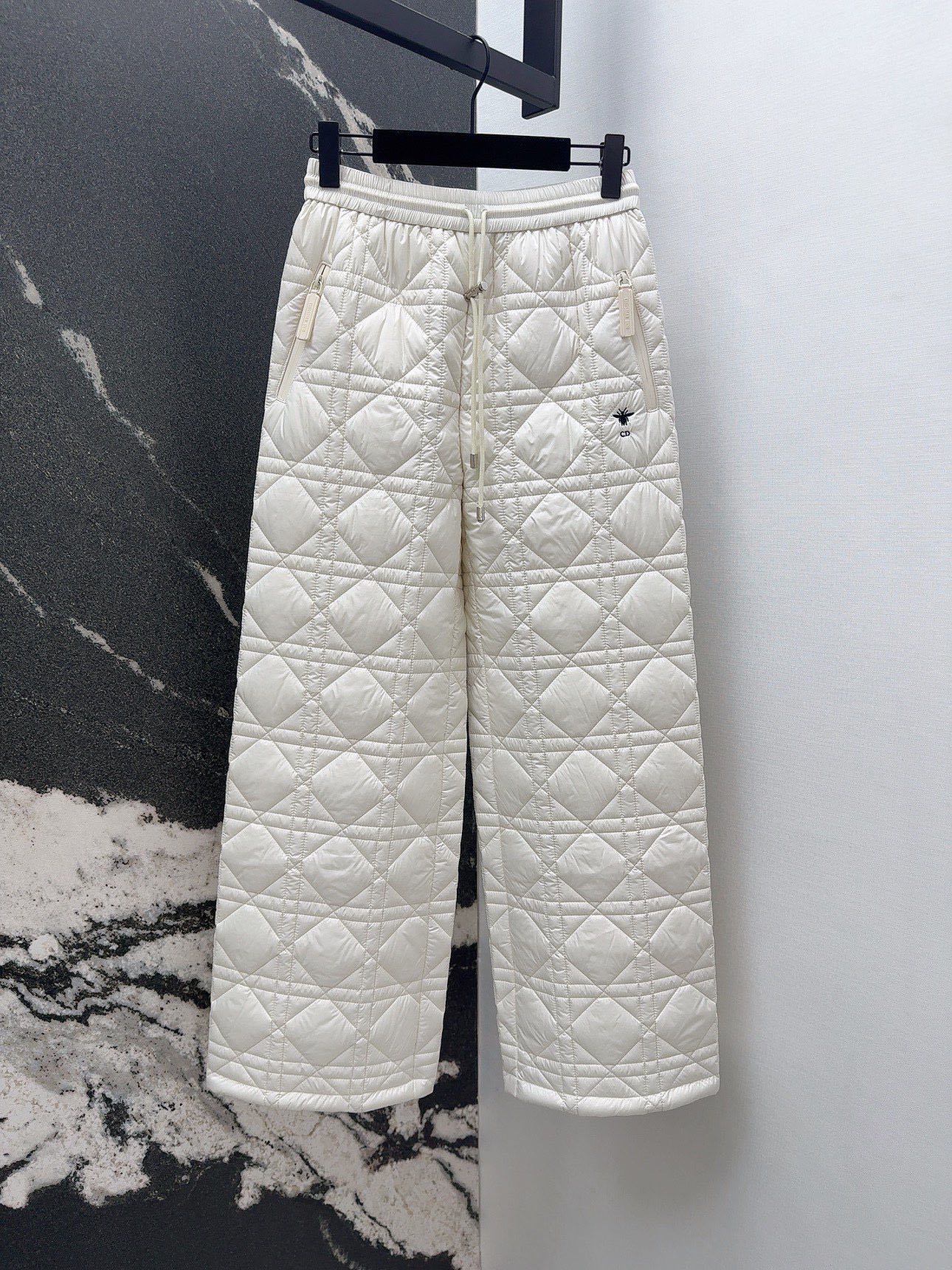 CD 25 Plaid Quilted Clothing Set White Polyester