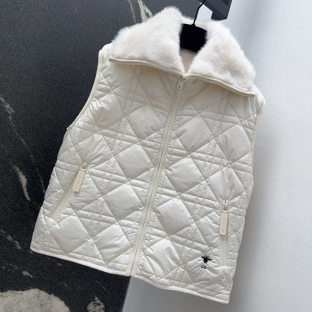 CD 25 Plaid Quilted Clothing Set White Polyester