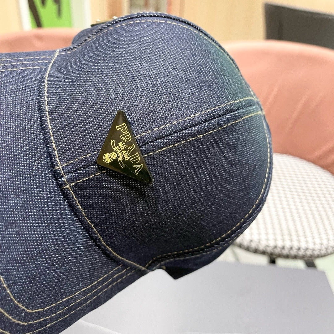 Prada Baseball Cap Blue Cotton 219147
