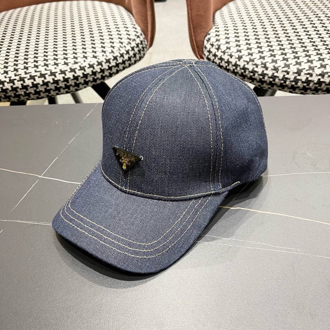 Prada Baseball Cap Blue Cotton 219147