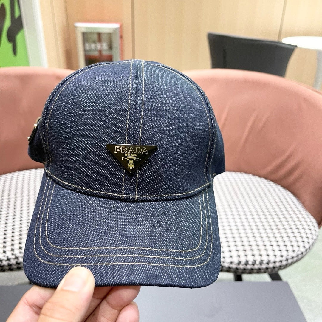 Prada Baseball Cap Blue Cotton 219147