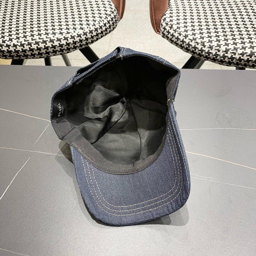 Prada Baseball Cap Blue Cotton 219147