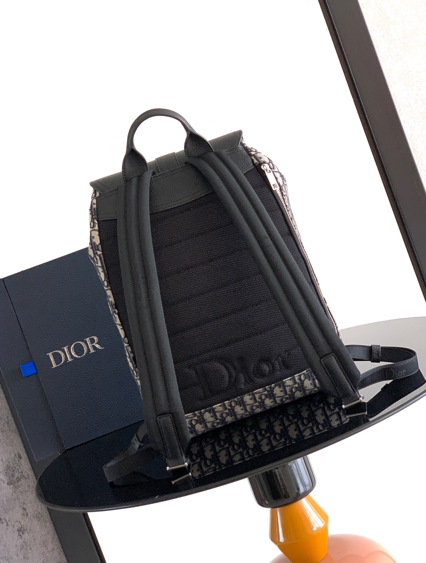 Dior 2026 Saddle Heritage Backpack With Flap 42cm Fabric Leather 355424