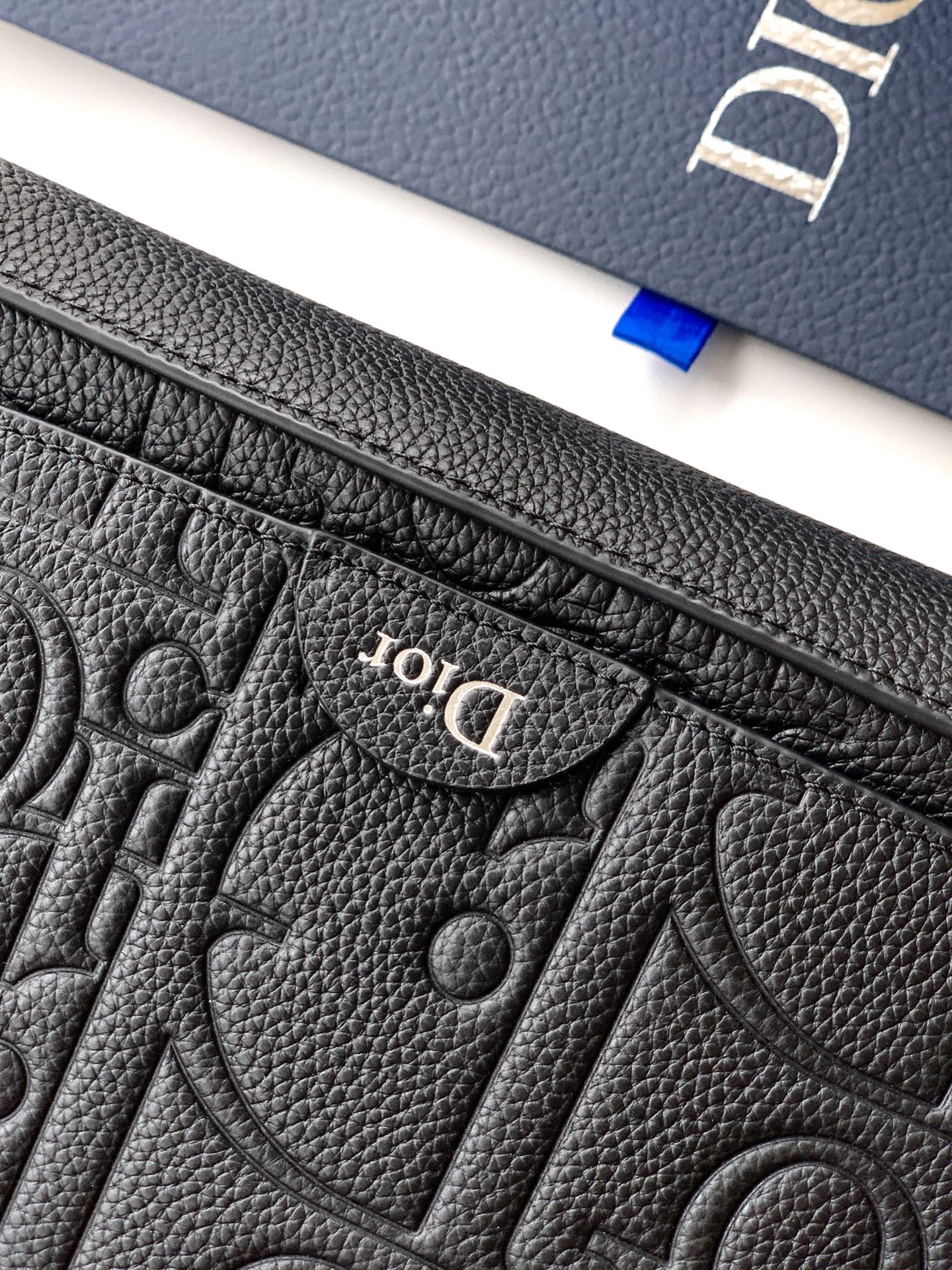 Dior 2026 Jett Flap Messenger Bag 25cm Black Grained Calfskin