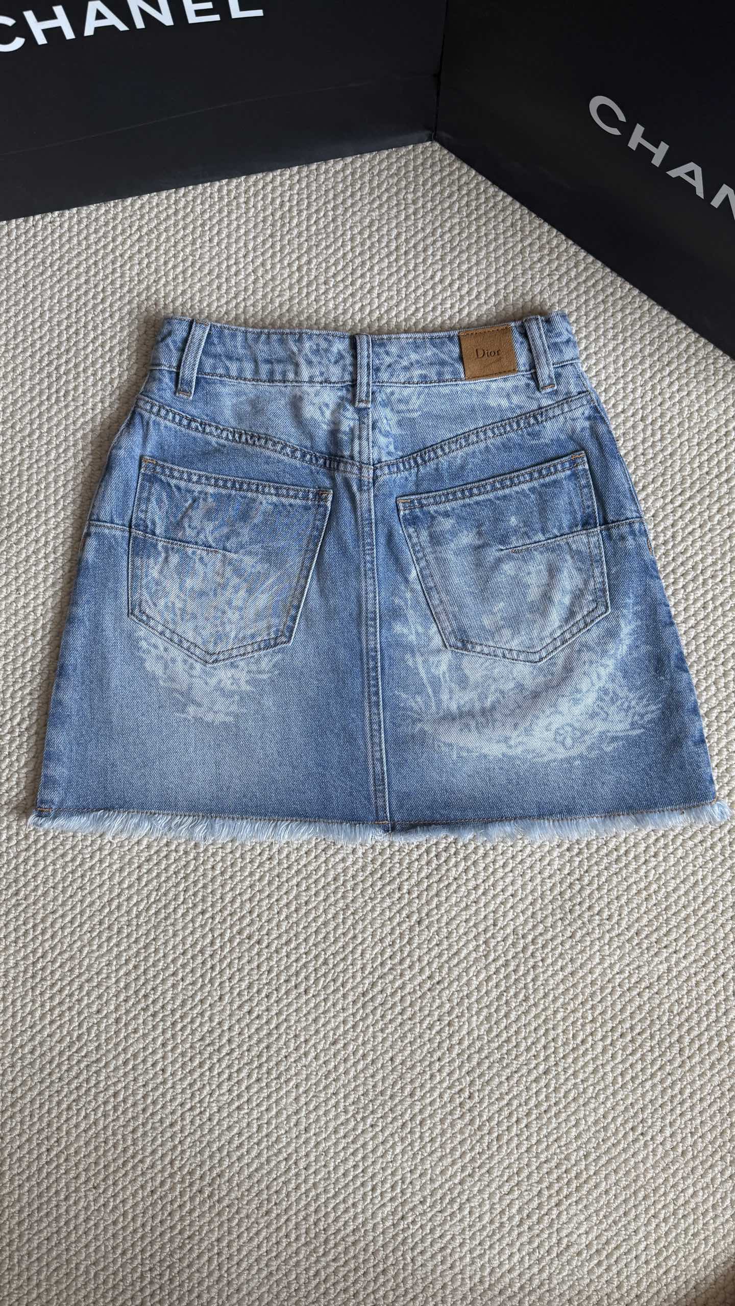 Dior 2026 Denim Mini Skirt Blue Cotton 756846