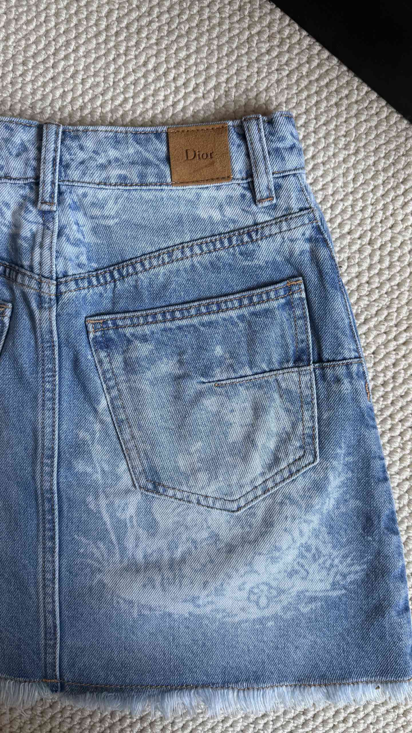 Dior 2026 Denim Mini Skirt Blue Cotton 756846