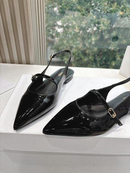 CELINE  Slingback Black Patent Leather 285952