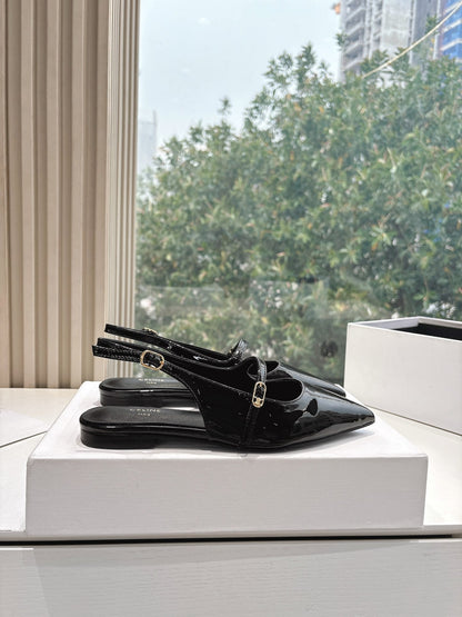 CELINE  Slingback Black Patent Leather 285952