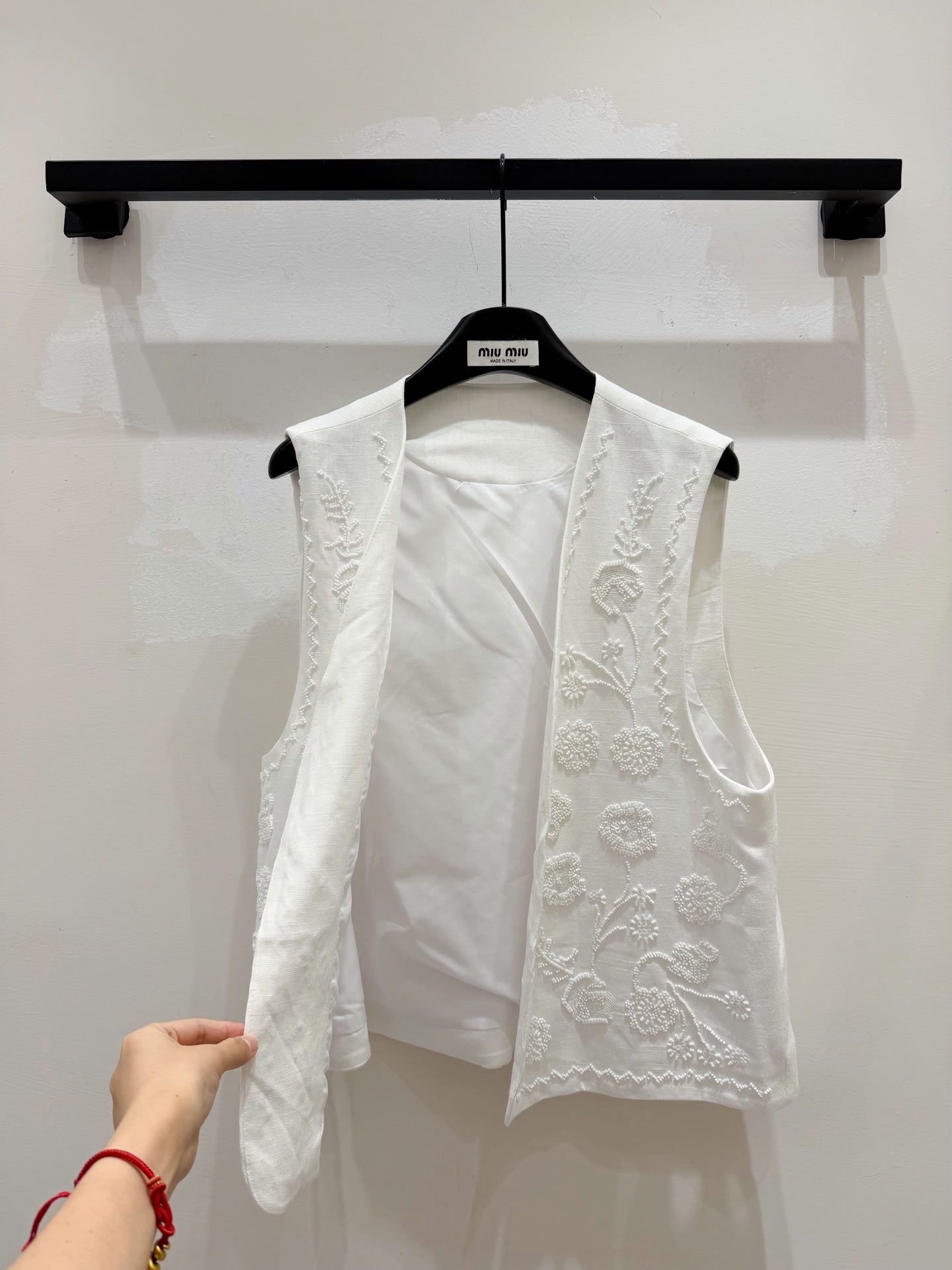 Miumiu 2026 Vest With Double-sided Floral Pattern White Cotton