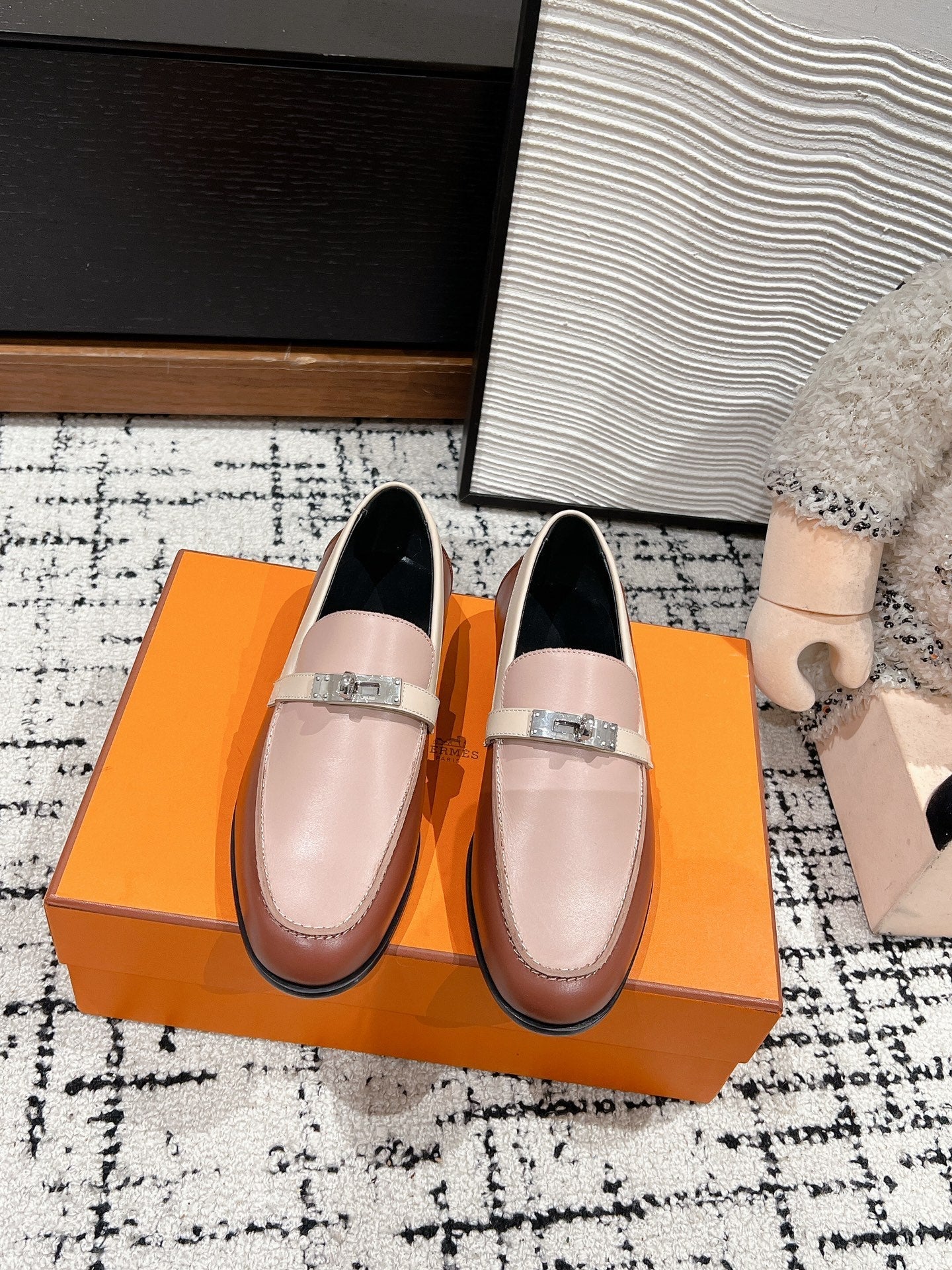 HM Destin Loafer In Nude Pink Glossy Calfskin 118792