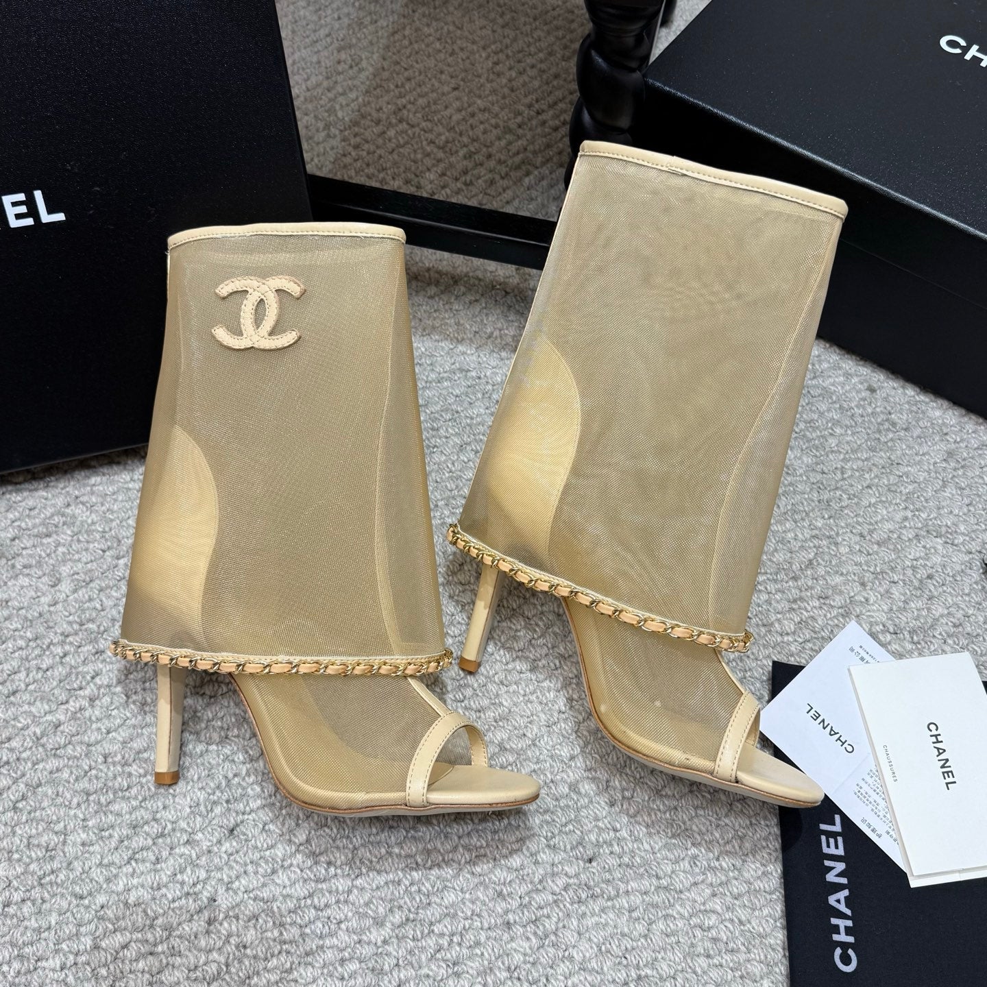 Chanel 2026 New Mesh Ankle Boots Sheepskin Leather 833315