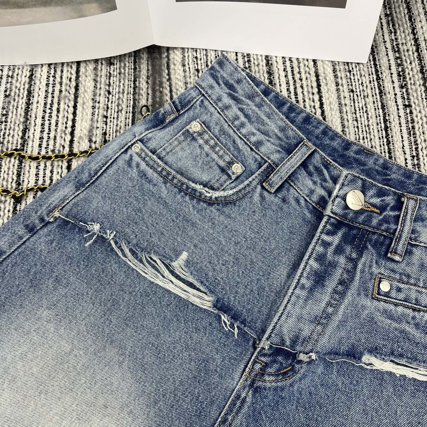 Prada 2026 Short Jean Light Blue Cotton 650231