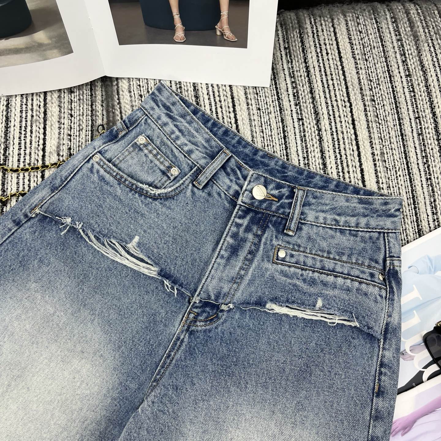 Prada 2026 Short Jean Light Blue Cotton 650231