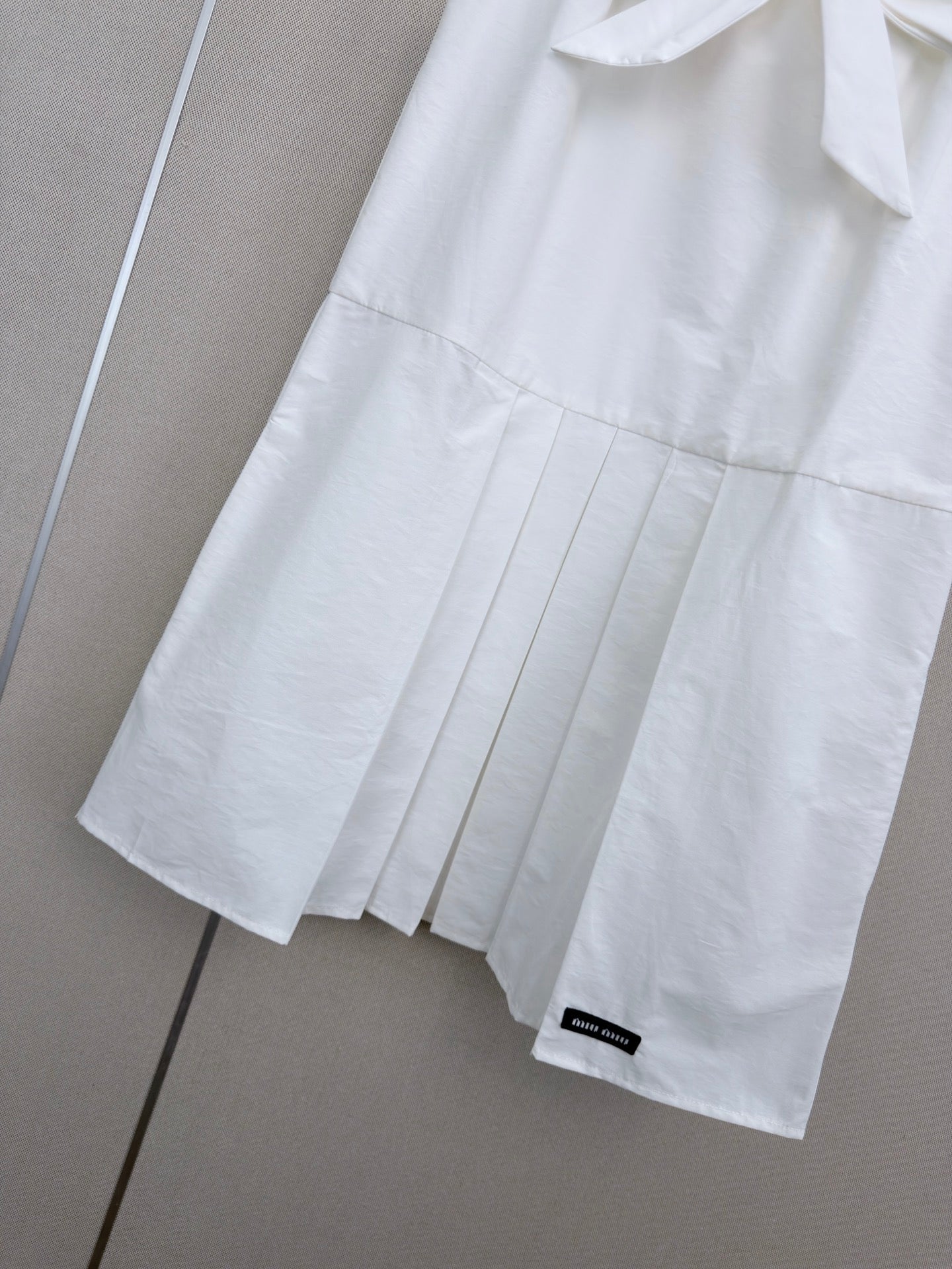 Miumiu 2026 Sleeveless Shirt Dress White Cotton 335323