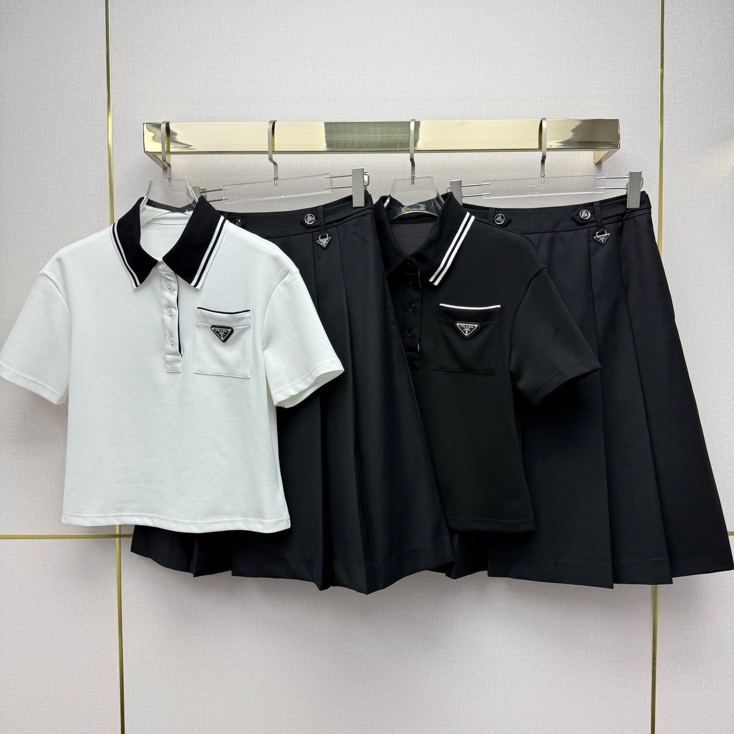 Prada 2026 Polo Shirt And Skirt Set Cotton 365048