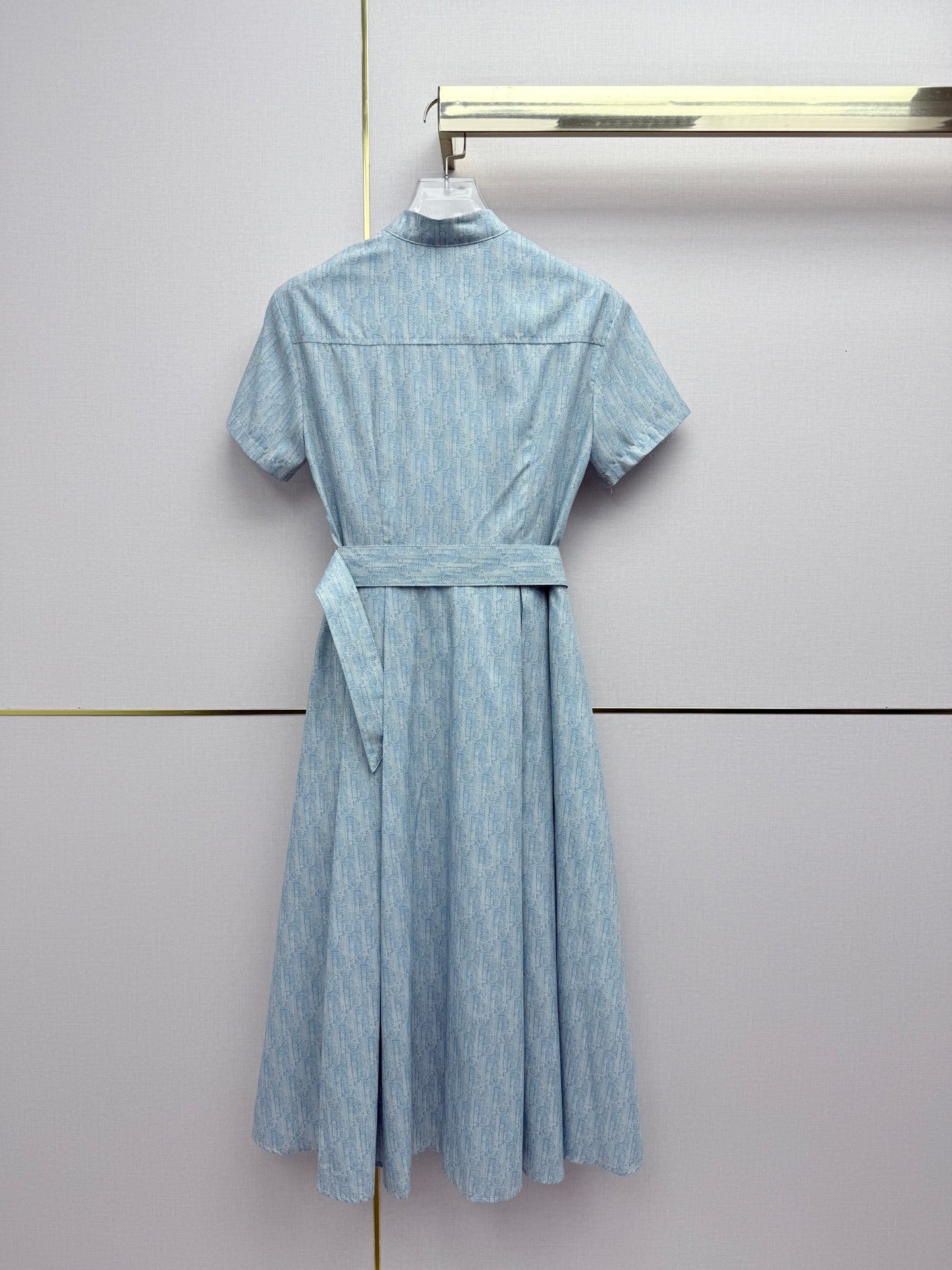 Dior 2026 Stand Collar Dress Blue Cotton 380424