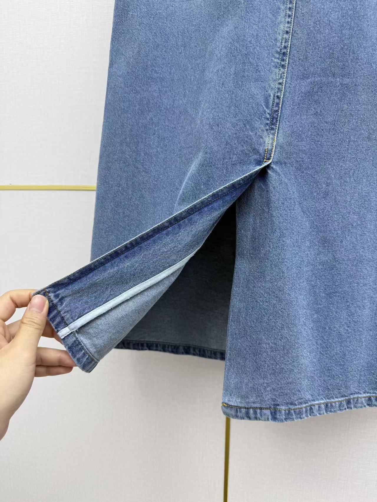 Chanel 2026 Denim Skirt Blue Cotton 389409