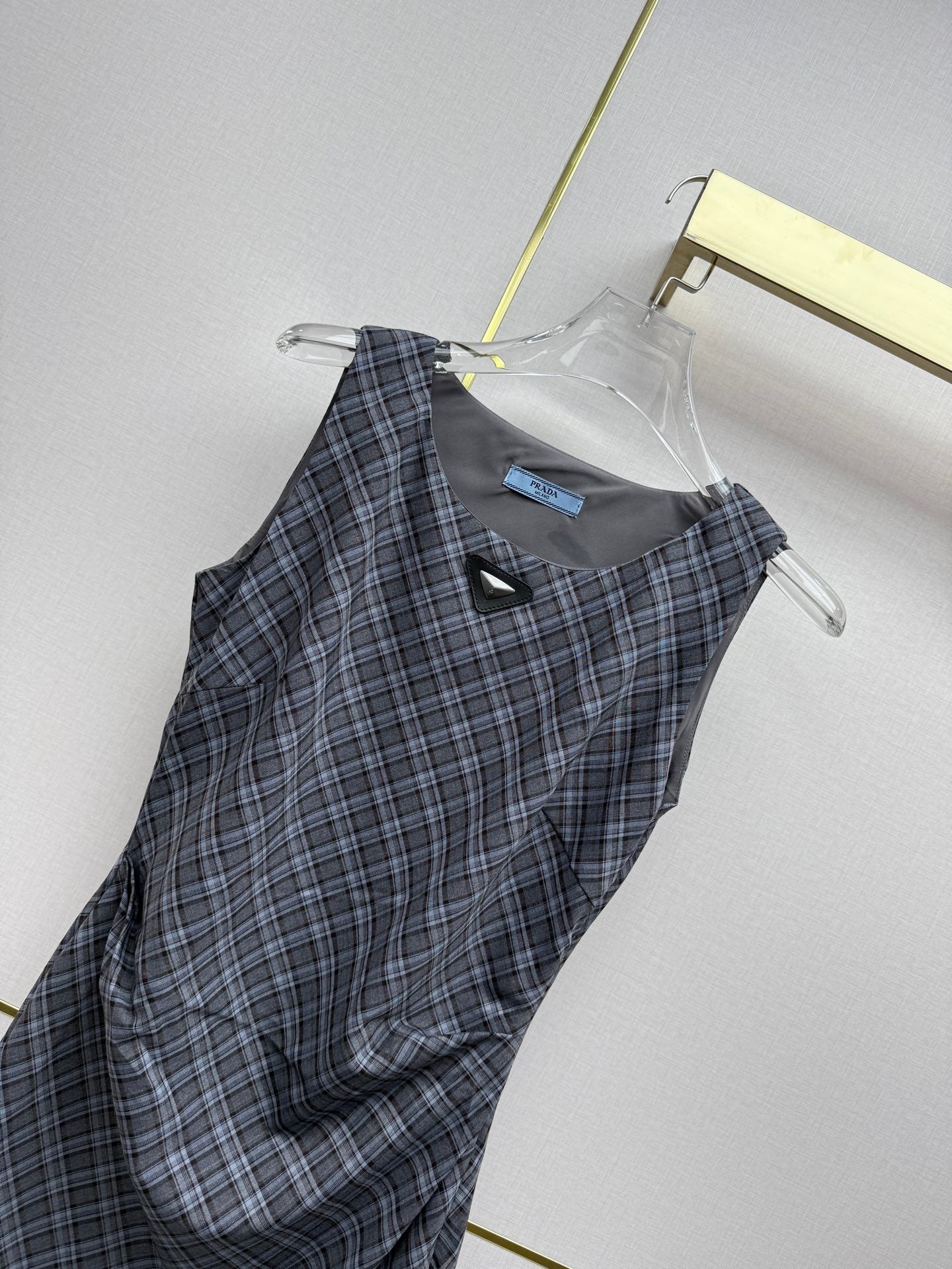 Prada 2026 Vest Dress Charcoal Gray Cotton 400164