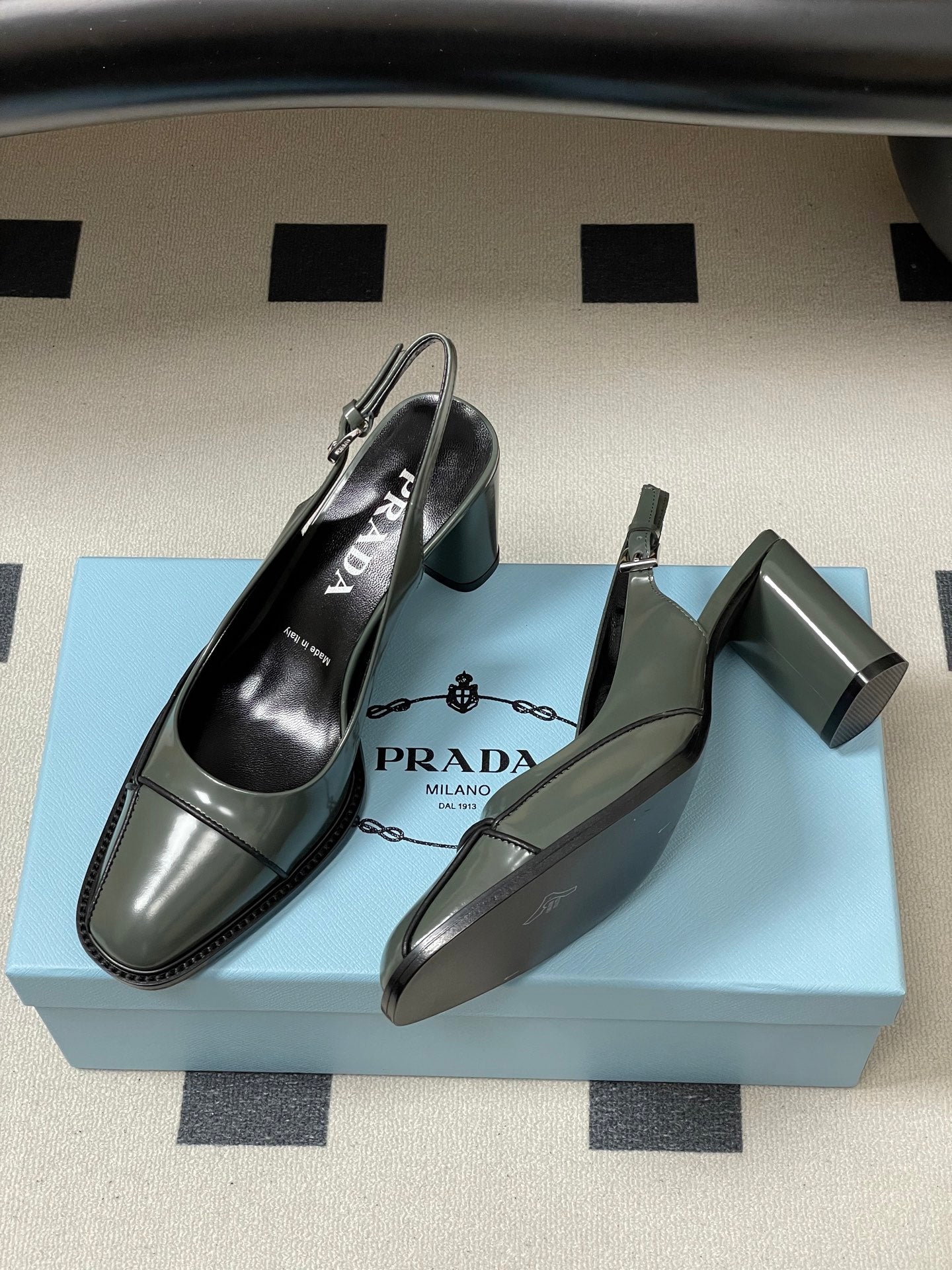 PRA 26SS Slingback 70 Dark Olive Green Cowhide 593844