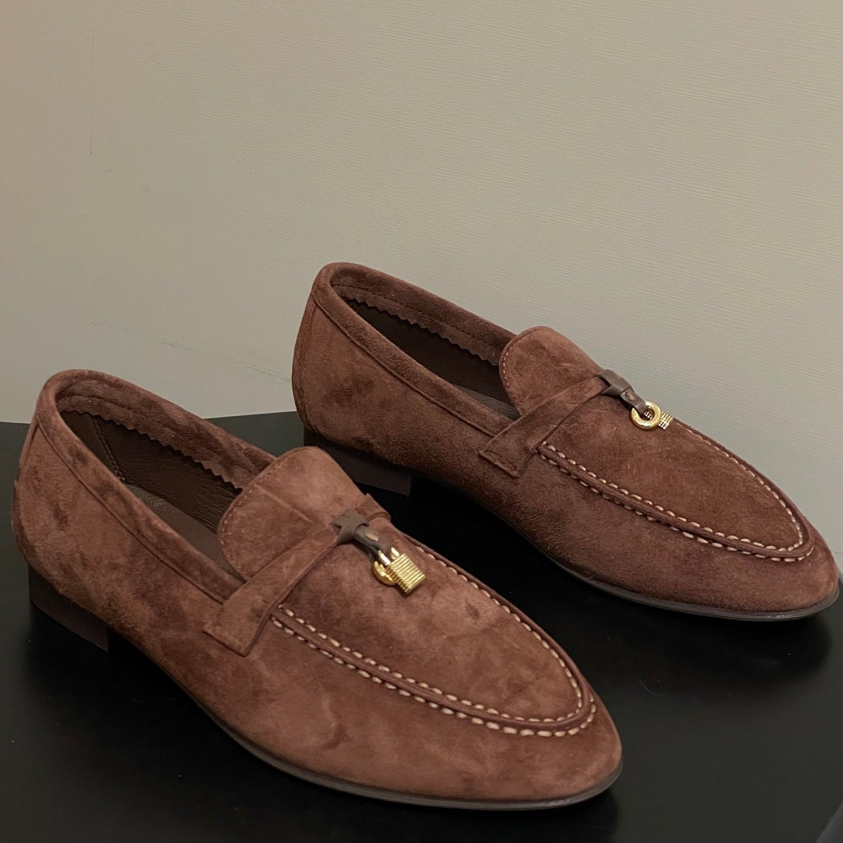 LP 26ss Summer Charms Walk Loafer Brown Gold Suede 181257