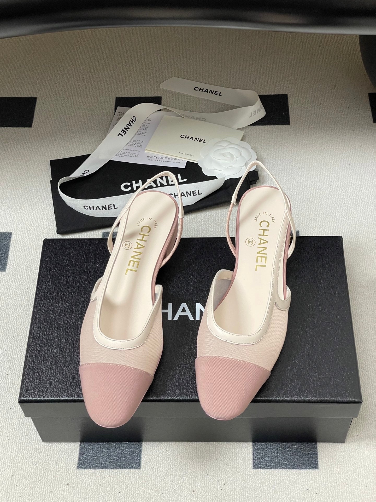 CC 26s Slingback  Light Pink Mesh Fabric Sheepskin 649447