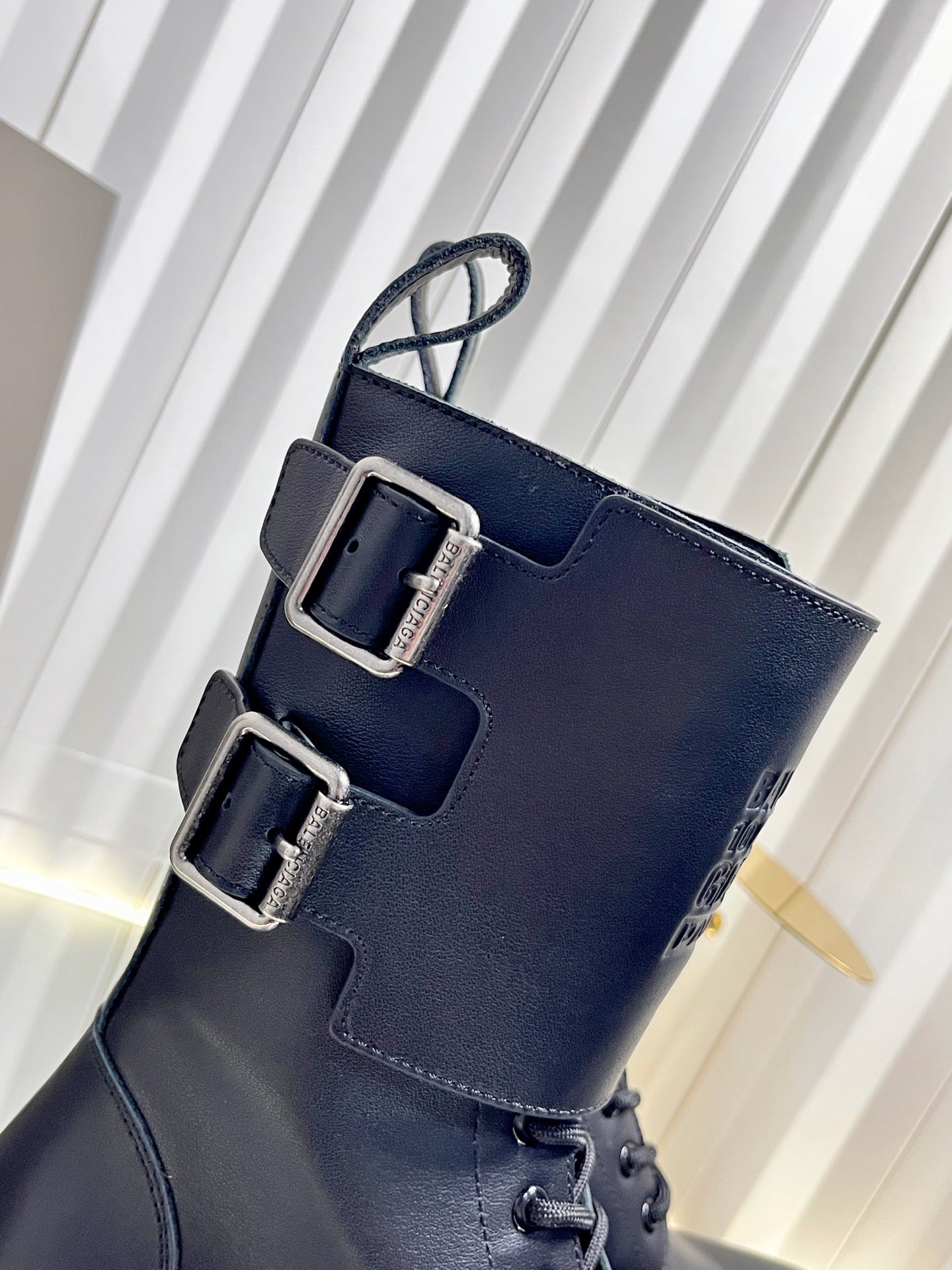 Balenciaga 2026 Bulldozer Lace-up Boot Black Calfskin 616564