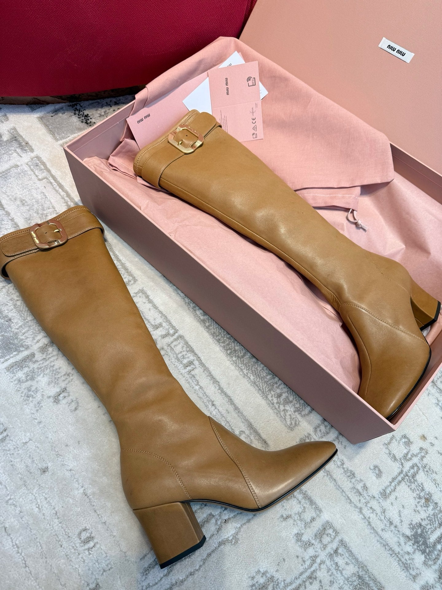 Miu Miu 2026 Boot With Buckle Camel Nappa Leather 621341