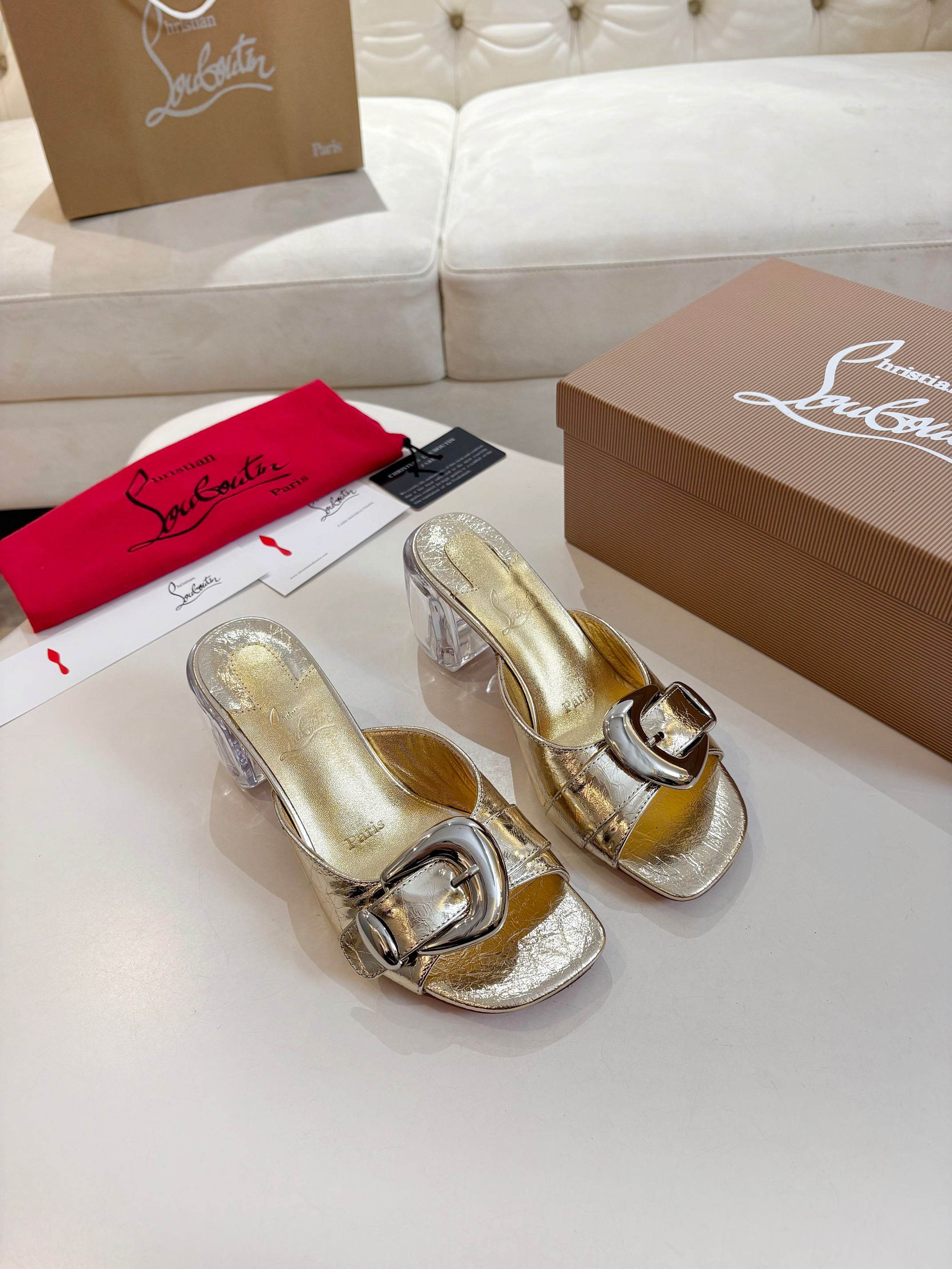 Christian Louboutin 2026 Minny Bubble 70mm Mules PVC Patent Leather 780364