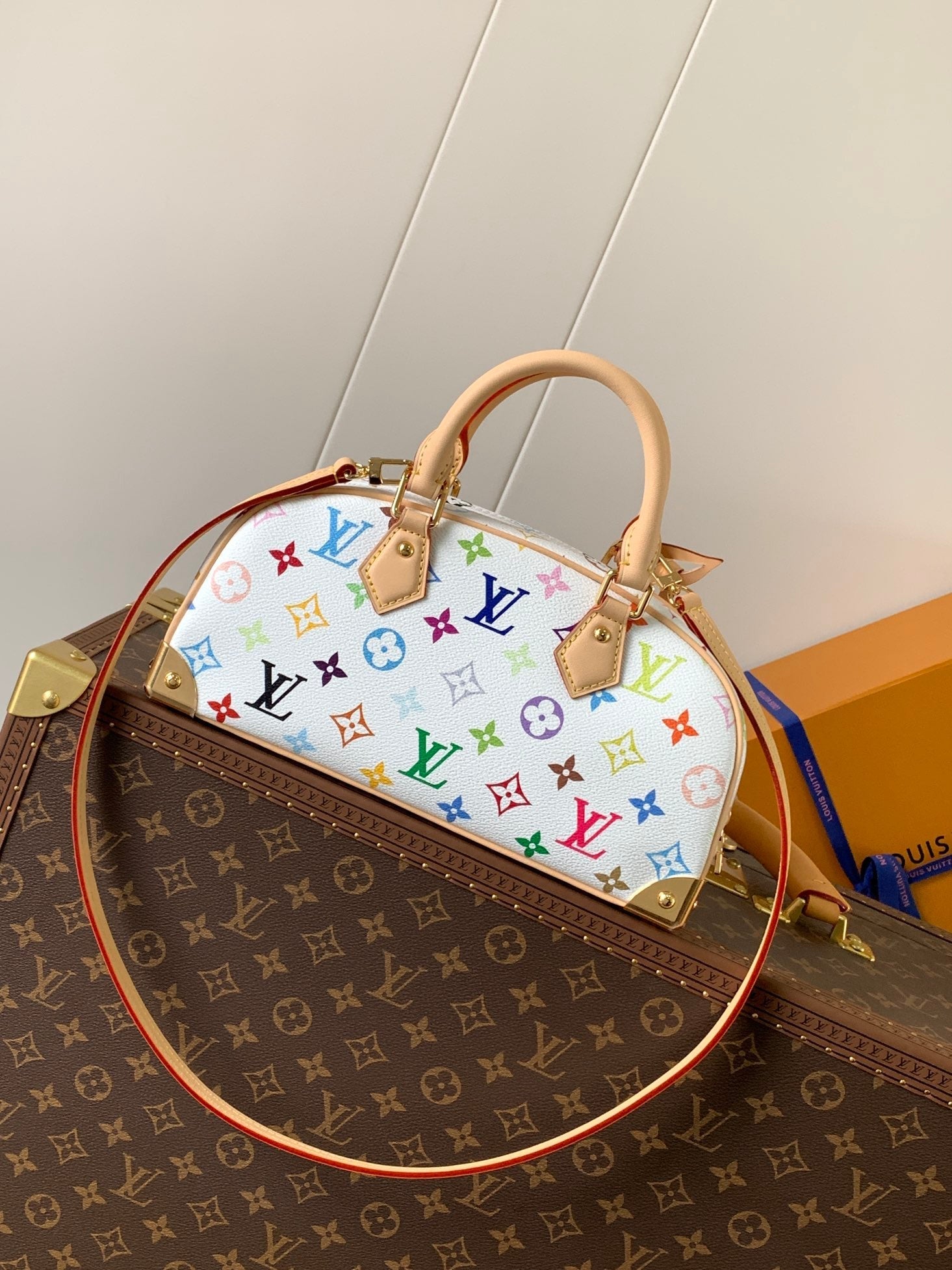 LV 2026 Handbag East West 27cm White mix Multicolor Canvas Cowhide 241104