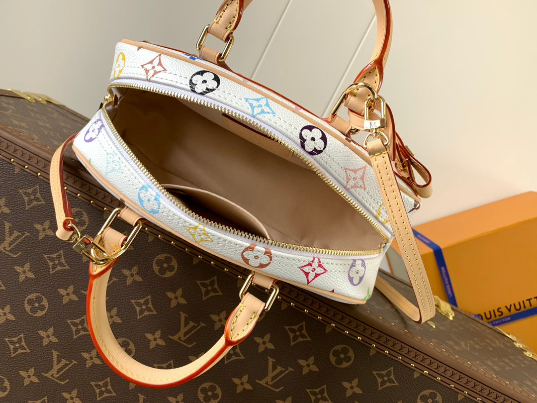 LV 2026 Handbag East West 27cm White mix Multicolor Canvas Cowhide 241104