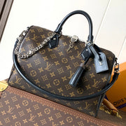 LV 2026 Speedy Soft Bag 30cm Brown Black Canvas Cowhide 364270