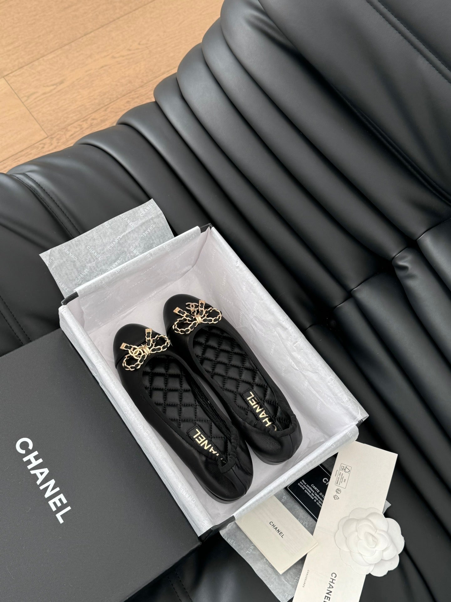 CC Ballet Flats In Black Lambskin 143528
