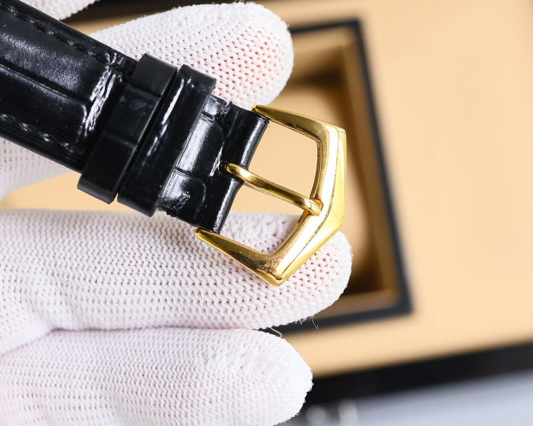 Patek Philippe Annual Calendar 40mm Gold Case Black Leather Strap