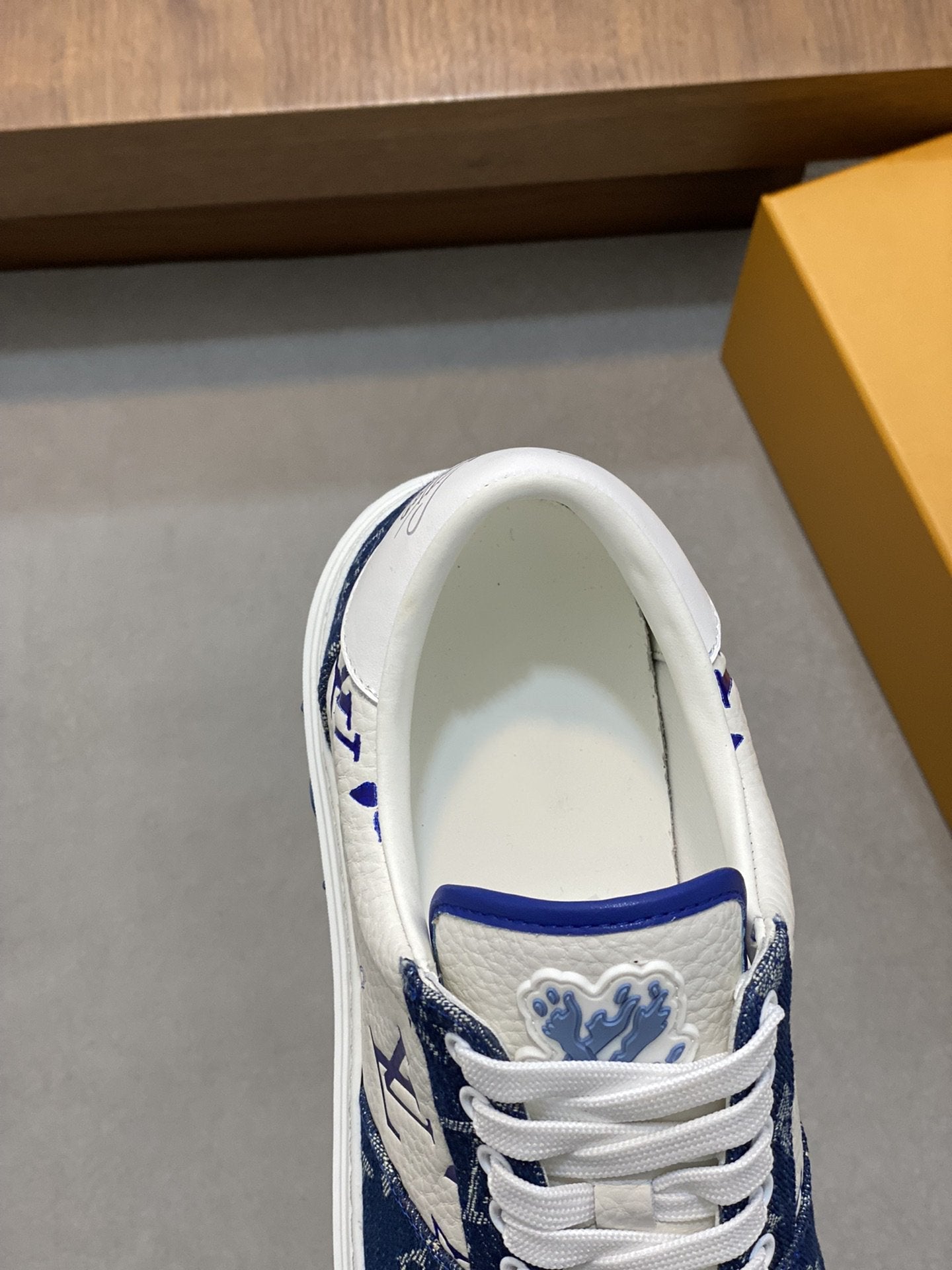 LV MONOGRAM BLUE AND WHITE SNEAKERS